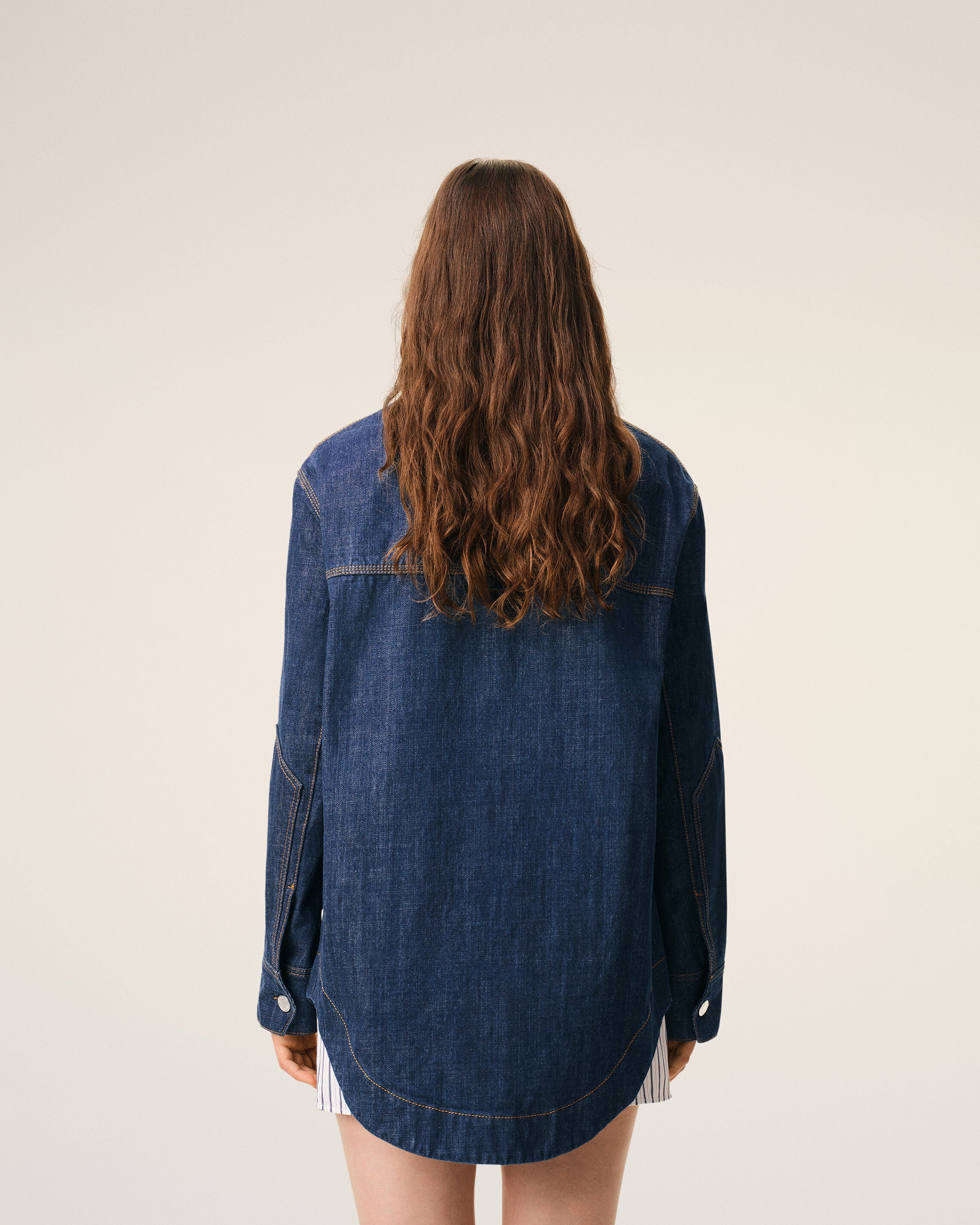 Blue Cotton Ami De Coeur Worker Overshirt - 12