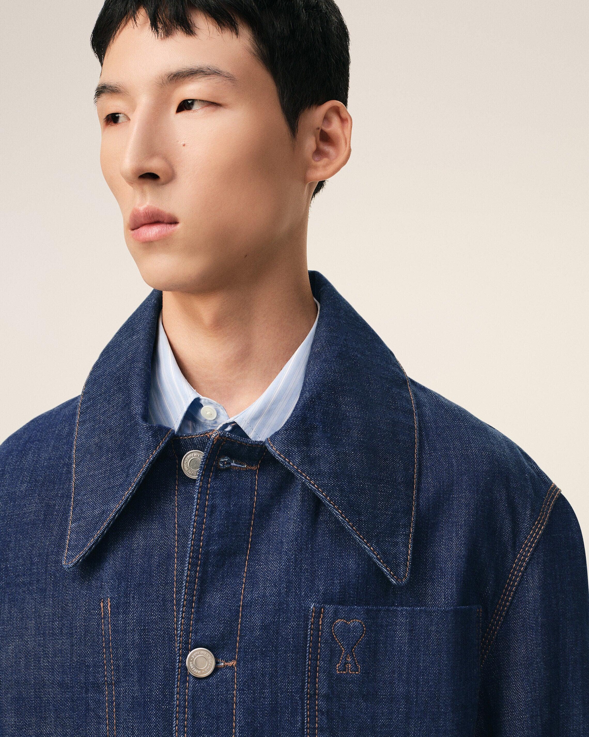 Blue Cotton Ami De Coeur Worker Overshirt - 4