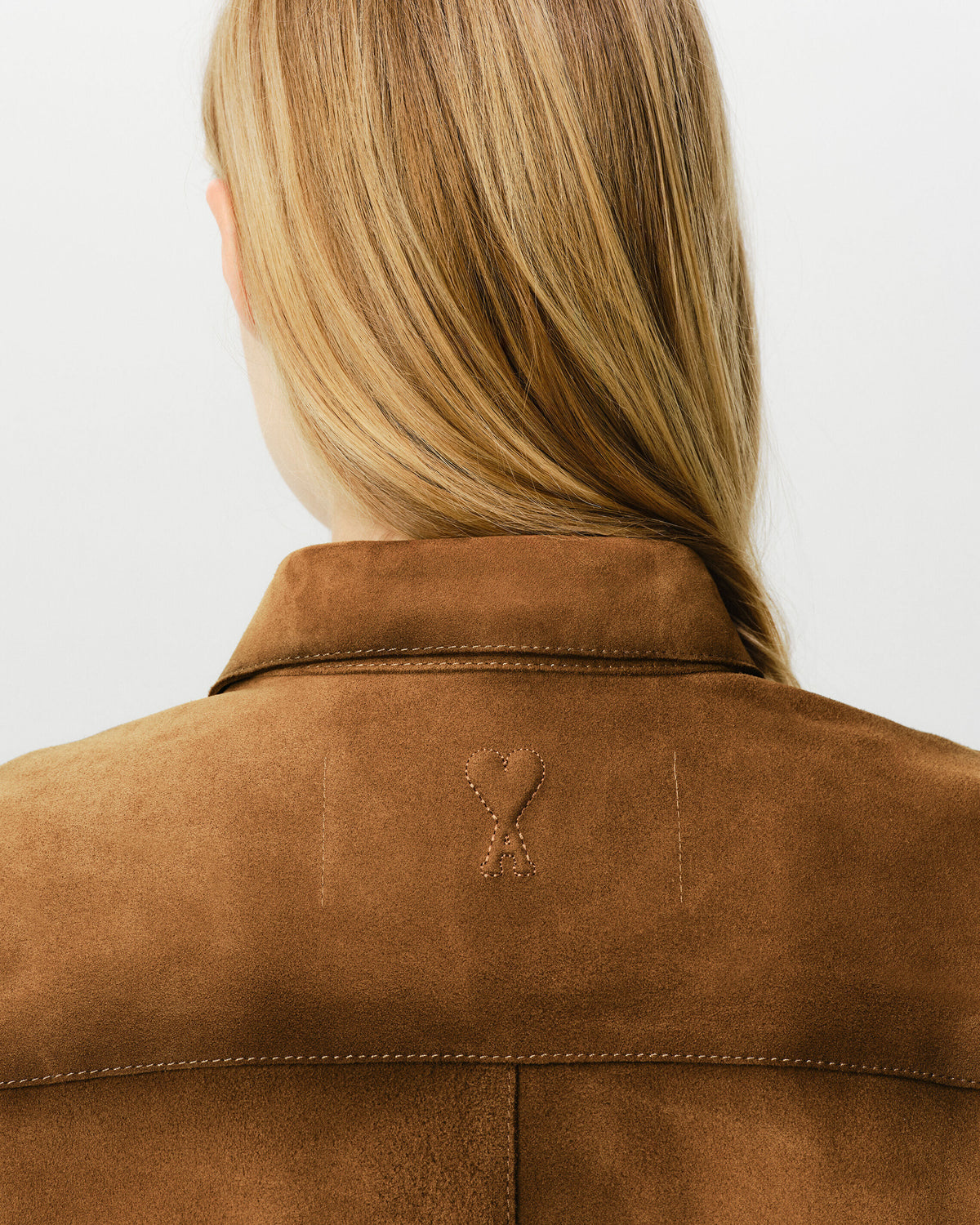 Brown goat leather buttoned overshirt - 10