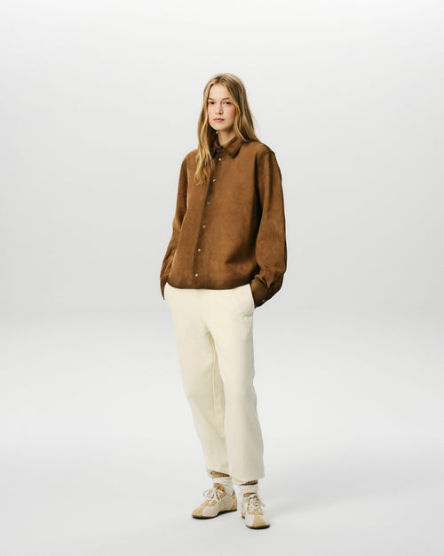 Brown goat leather buttoned overshirt - Woman - 12 - AMI Paris - Ami Paris