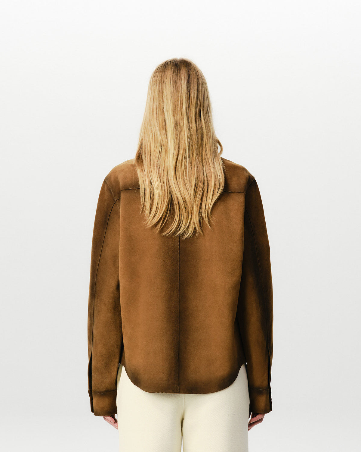 Brown goat leather buttoned overshirt - 11