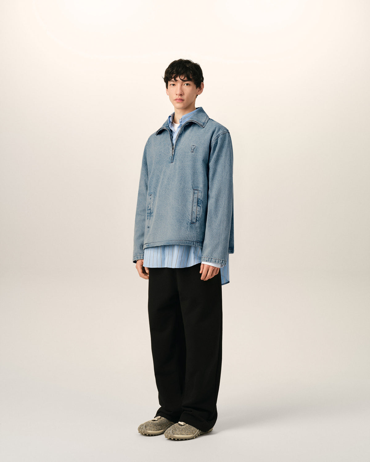 Blue cotton vareuse with Ami de Coeur - 6