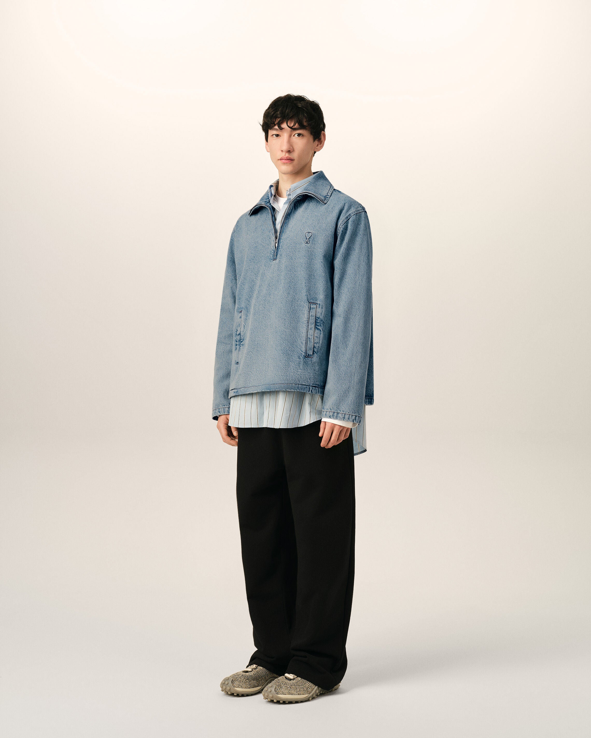 Blue cotton vareuse with Ami de Coeur - 6