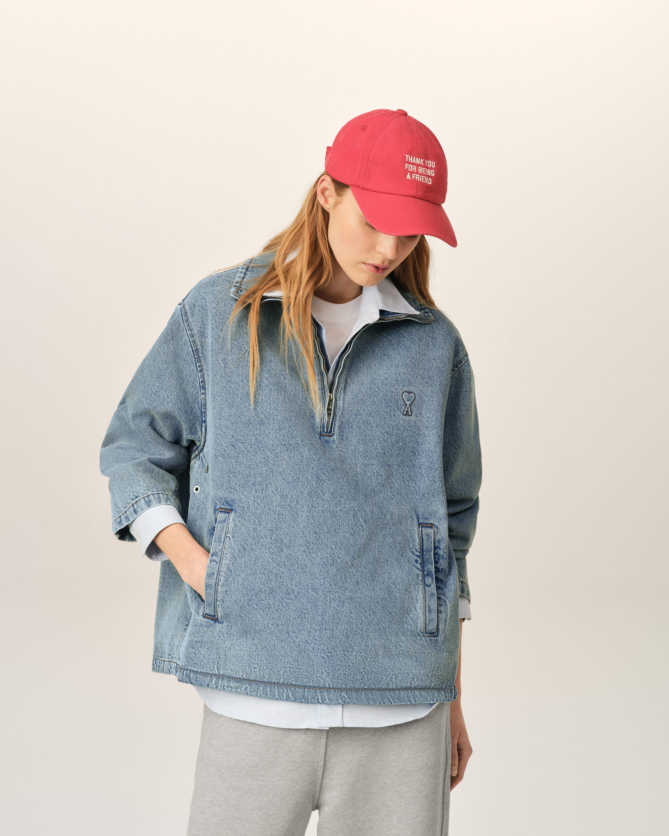 Blue cotton vareuse with Ami de Coeur - 4