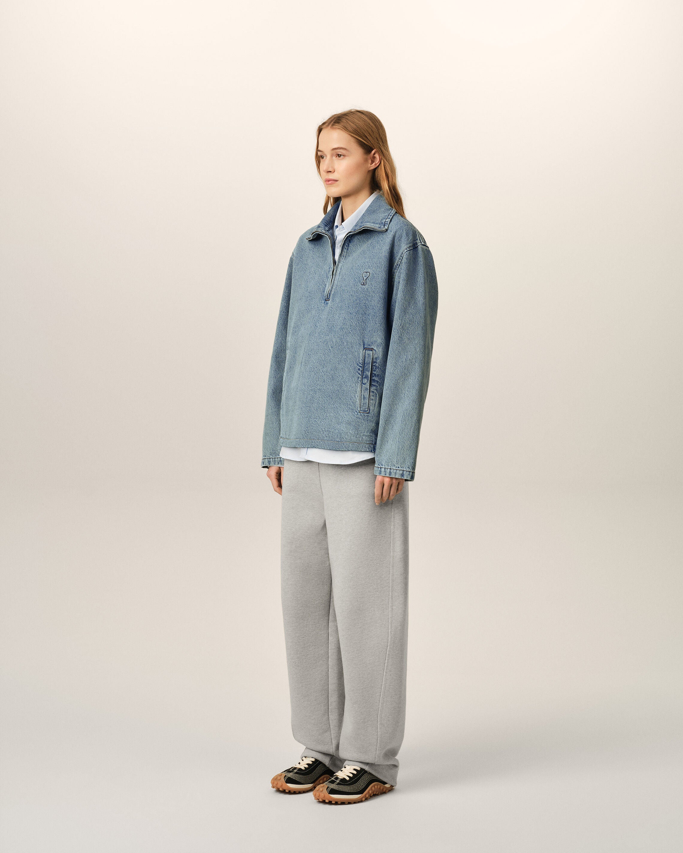 Blue cotton vareuse with Ami de Coeur - 7