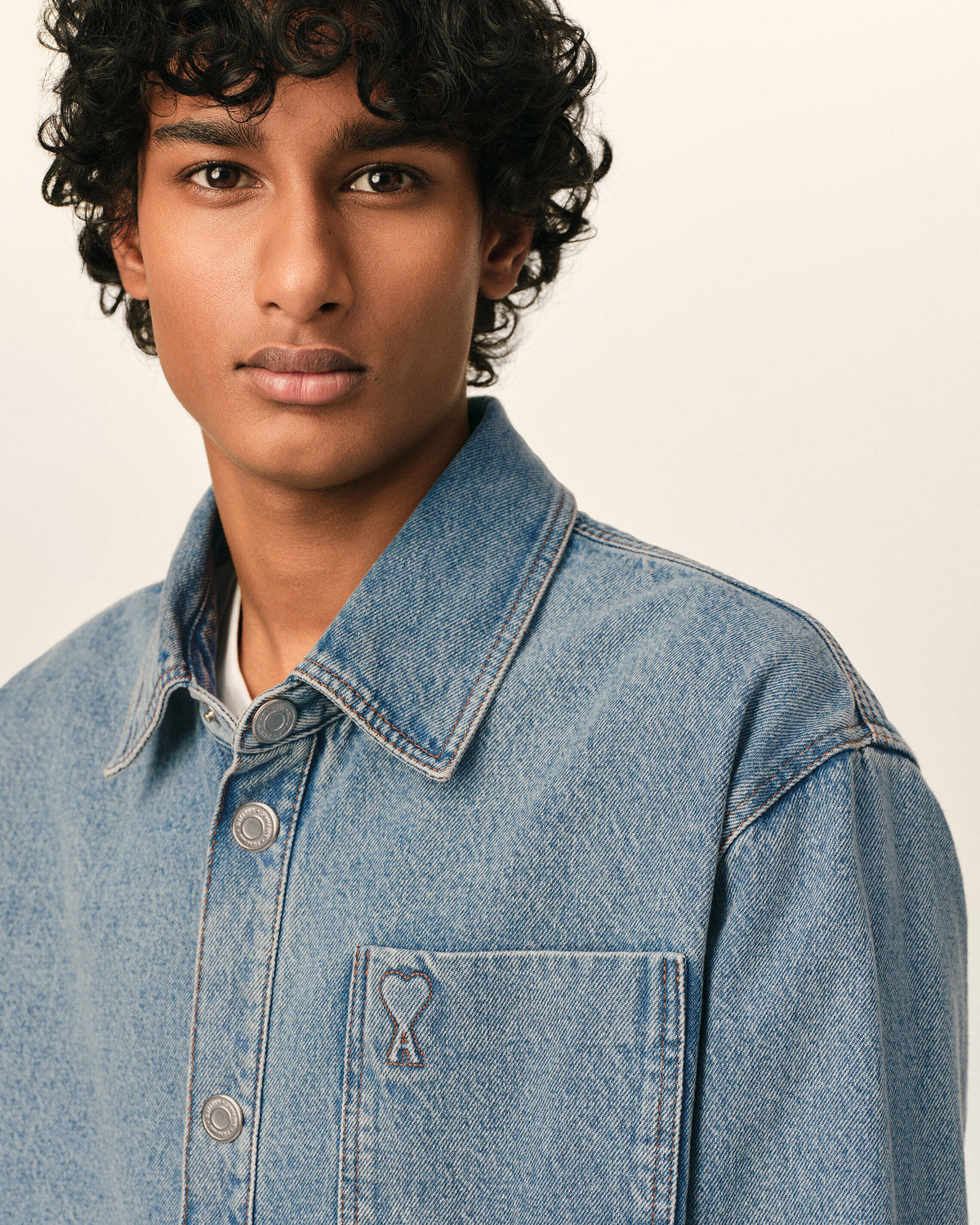 Sobrecamisa Ami de Cœur de algodón azul - 4