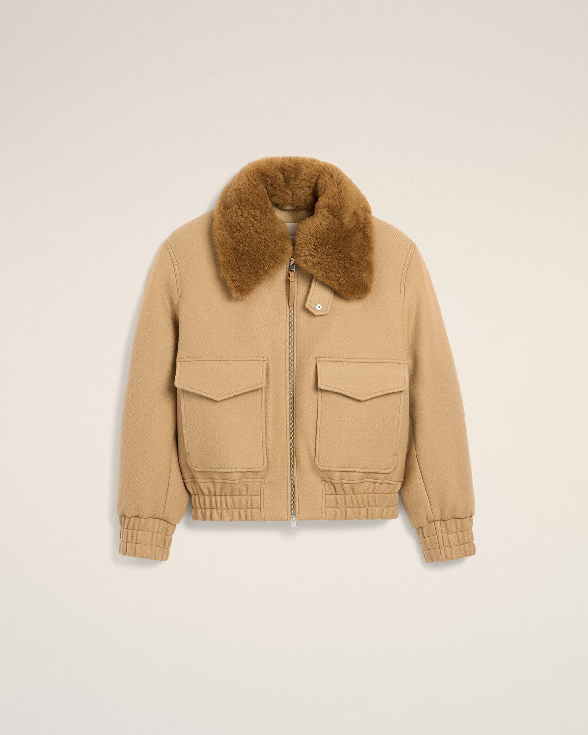 Chaqueta acolchada de lana beige - 7