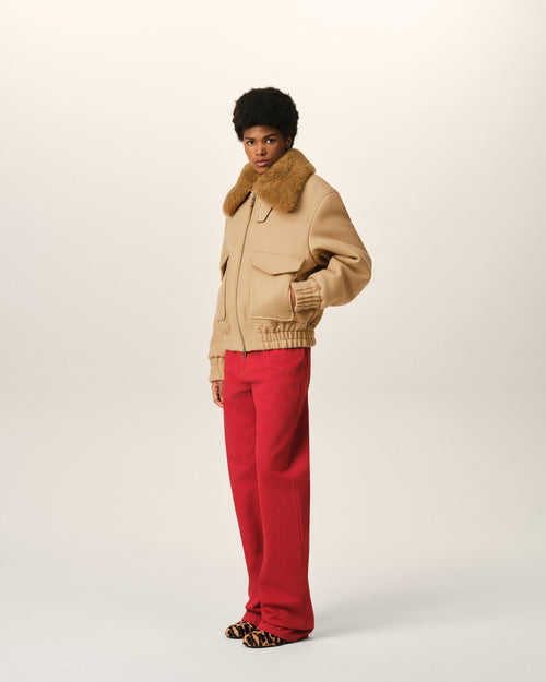 Chaqueta acolchada de lana beige - Mujer - 12 - AMI Paris - Ami Paris
