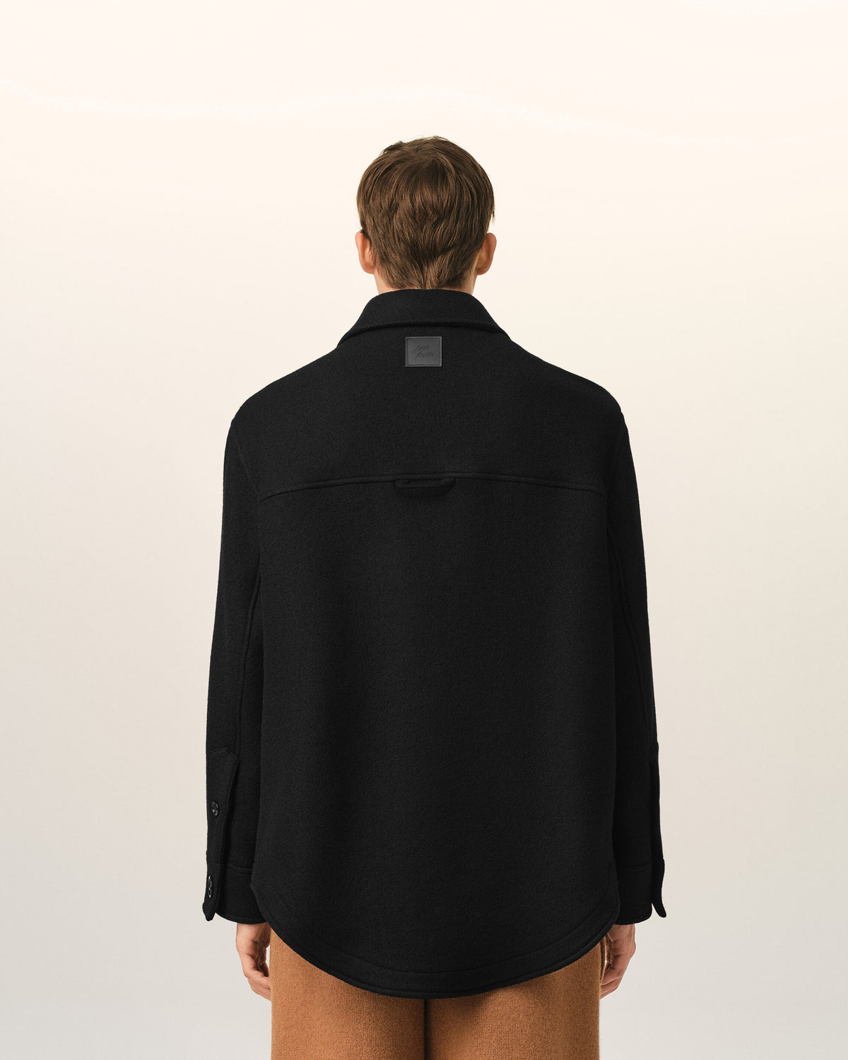 Giacca button-down in lana nera - 5