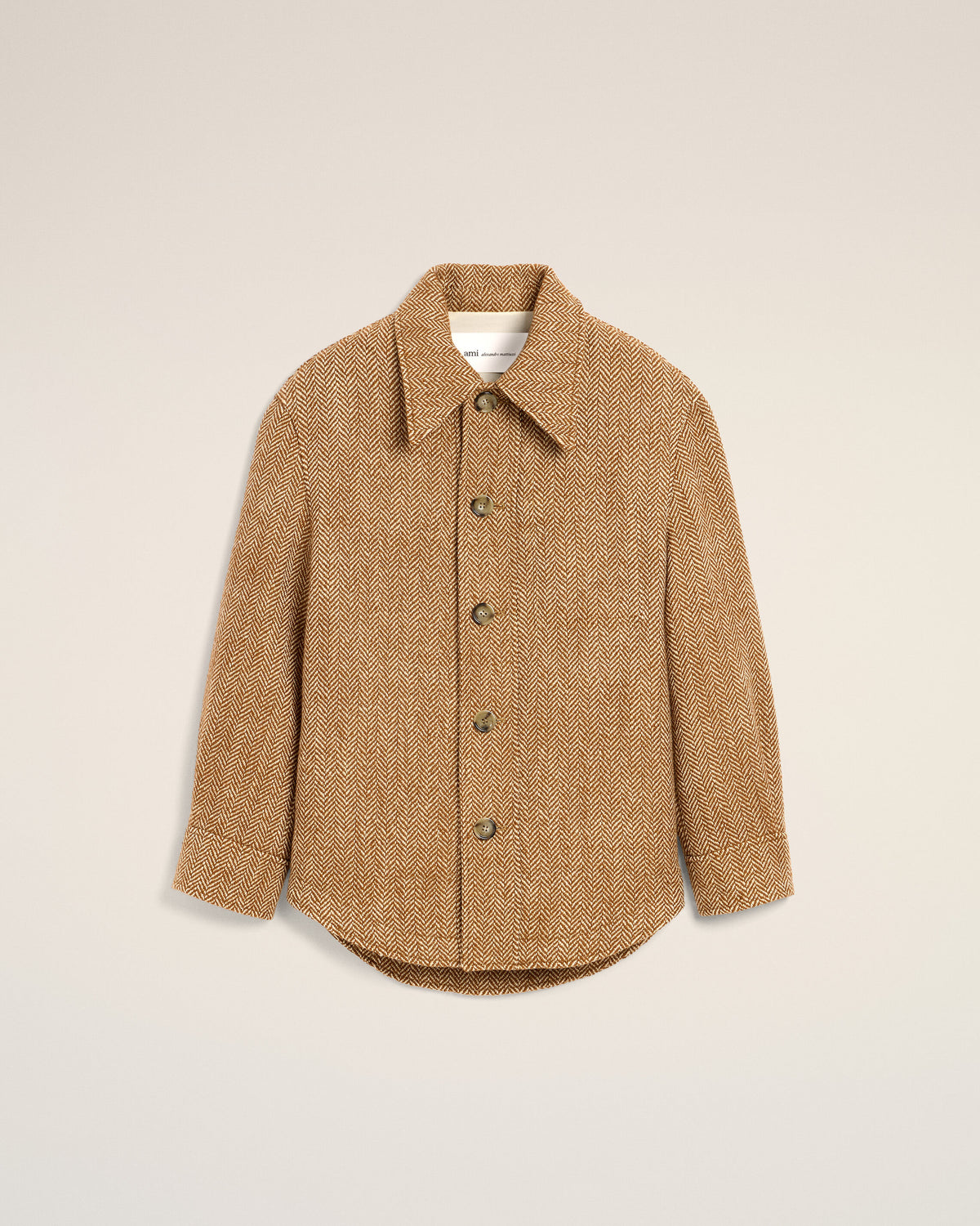 Chaqueta de lana marrón con botones - 7