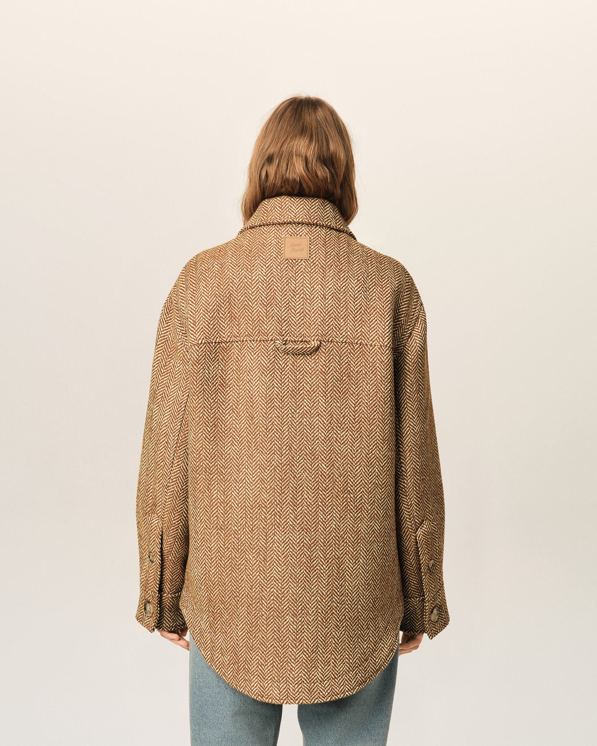 Brown wool button-down jacket - 11