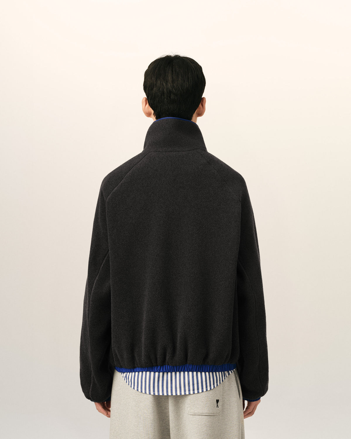 Vareuse gris de forro polar con parche Ami - 5