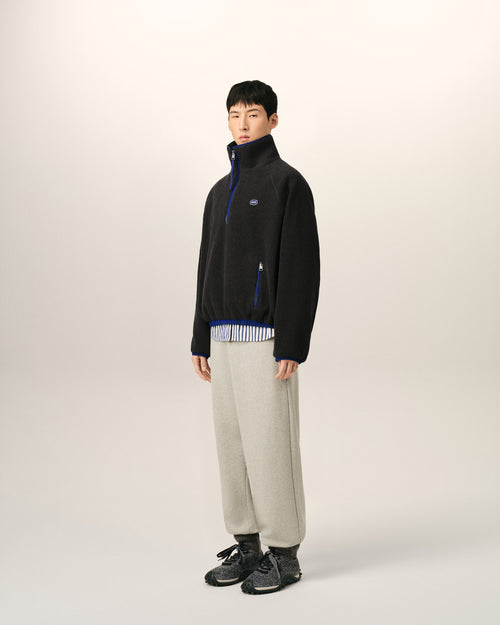 Vareuse gris de forro polar con parche Ami - Hombre - 6 - AMI Paris - Ami Paris