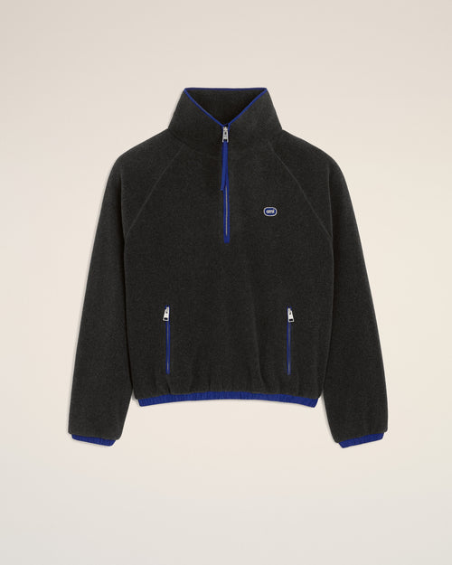                                 Grey fleece vareuse with Ami patch - 3                             - Ami Paris
