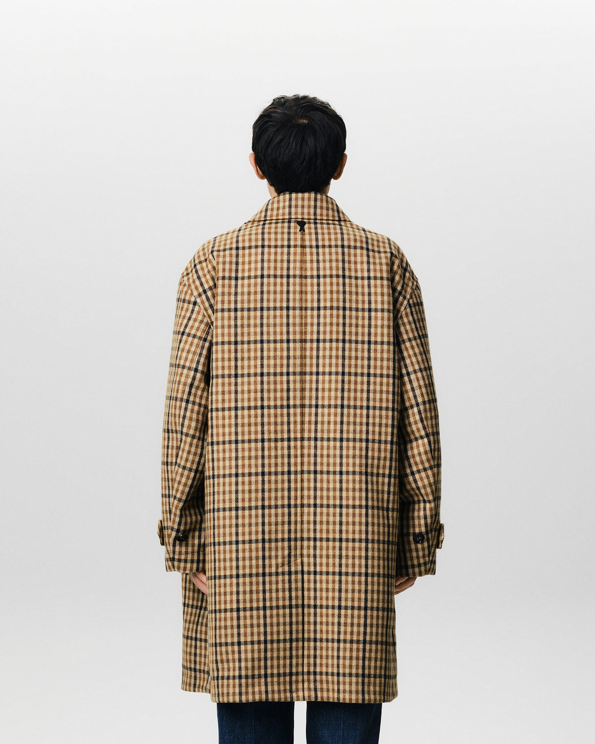 Brown checked wool mac - 5