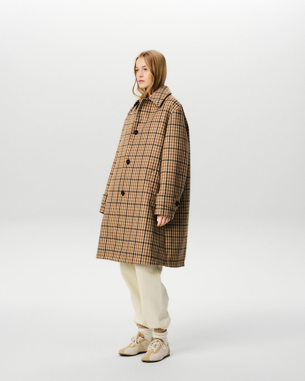 Brown checked wool mac - 12