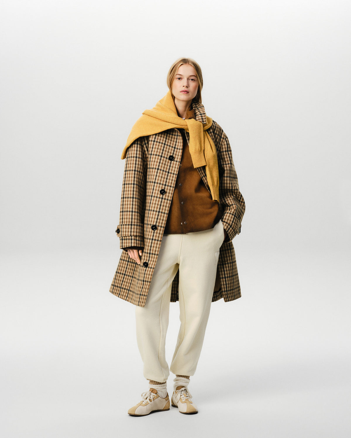 Brown checked wool mac - 8