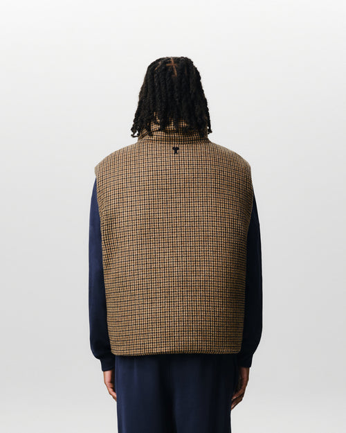 Doudoune sans manches marron en laine vierge - Homme - 5 - AMI Paris - Ami Paris
