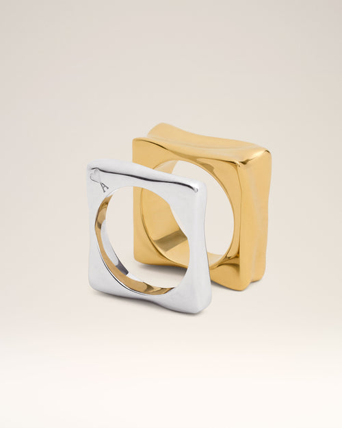                                 Gold Brass Dune Ring - 3                             - Ami Paris