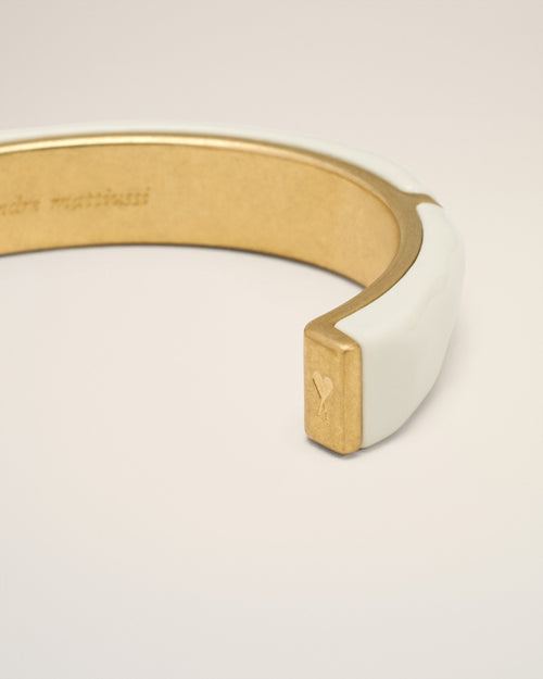 White Brass Hammered Lacquered Bracelet - 3 - Ami Paris