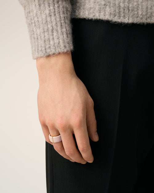 Pink Brass Hammered Lacquered Ring - 2 - Ami Paris