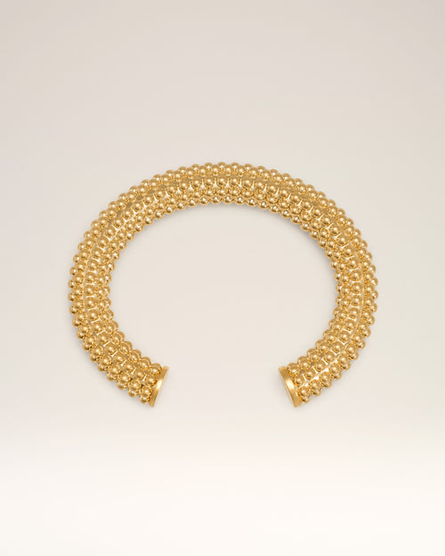                             Gold  Brass Pearl Bracelet - 3                         - Ami Paris