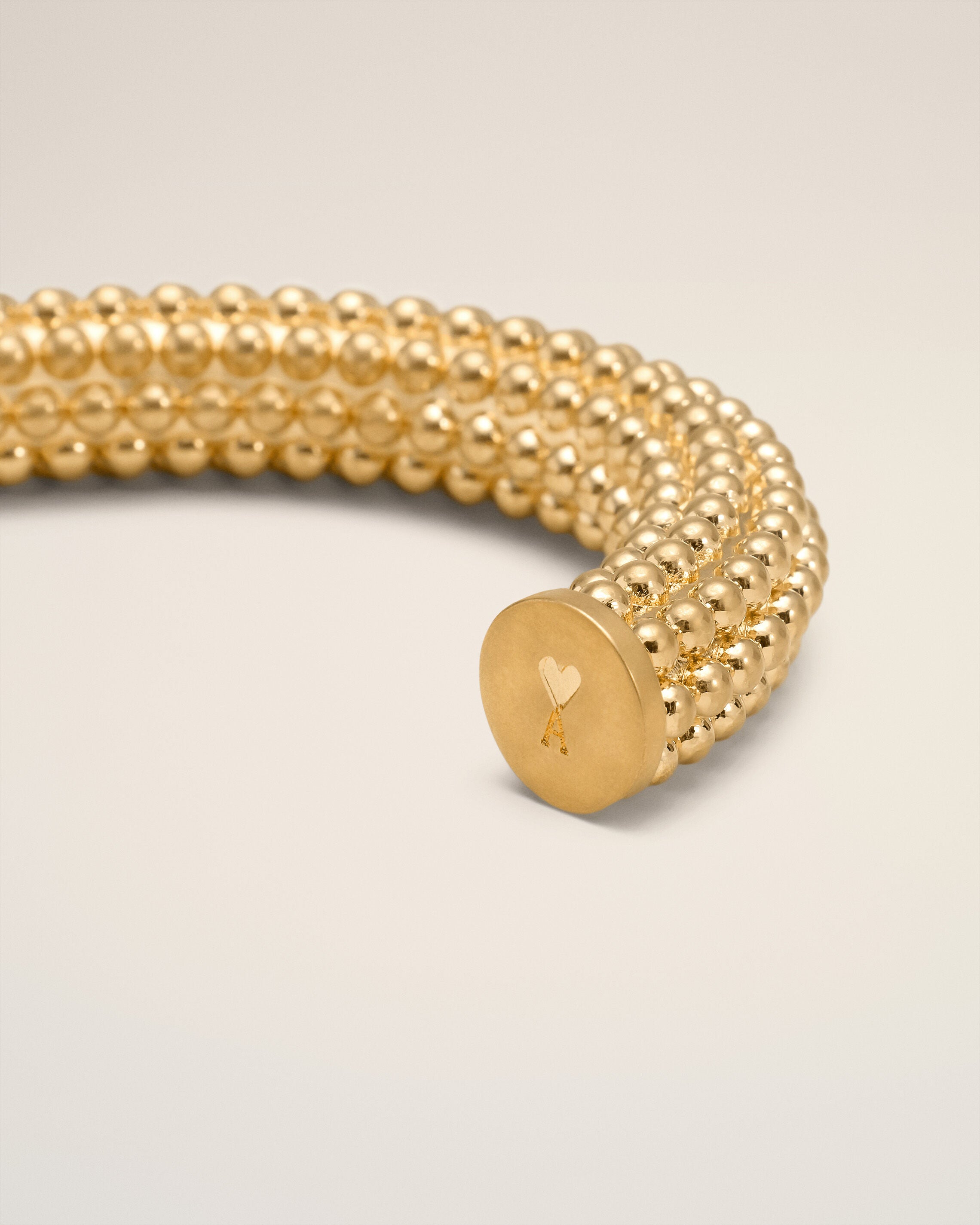 Pulsera de latón dorado con perlas - 3