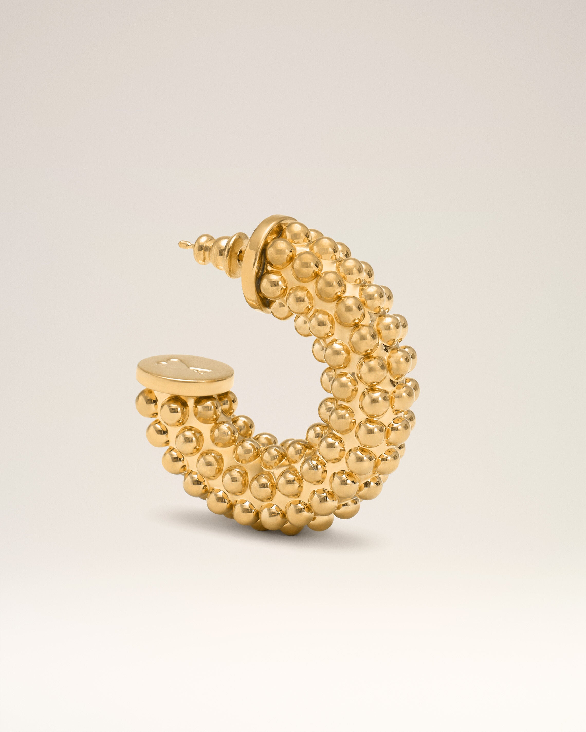 Boucles Oreilles Dorées Perlées En Laiton - 8