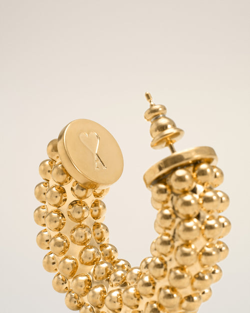 Gold Brass Pearl Earrings - Man - 3 - AMI Paris - Ami Paris