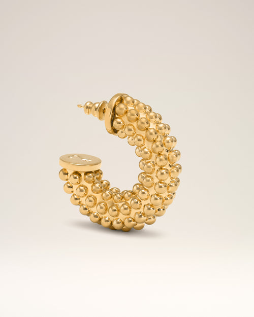 Orecchini con perline in ottone dorato - 8 - Ami Paris