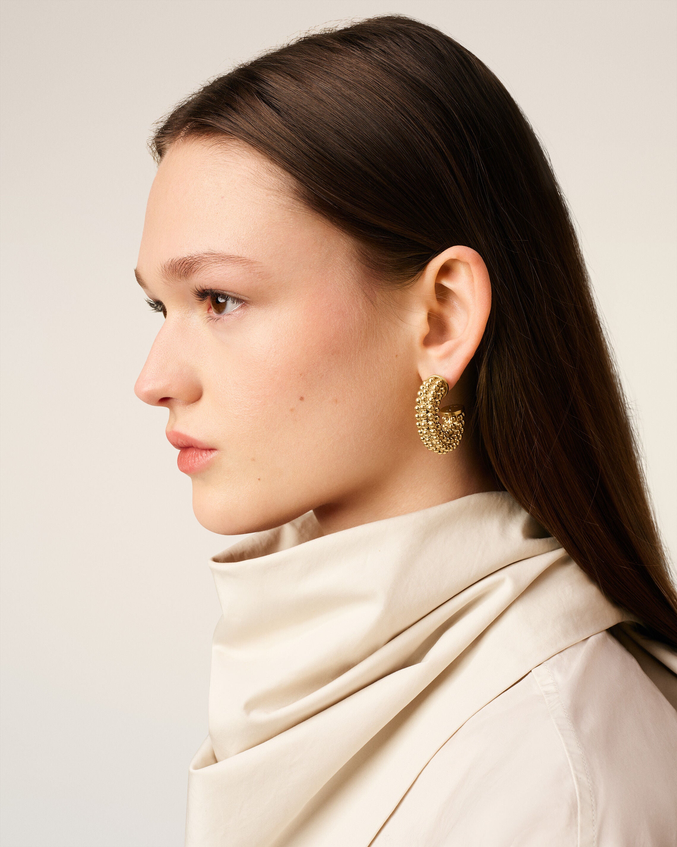 Boucles Oreilles Dorées Perlées En Laiton - 6