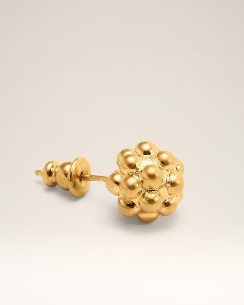 Gold Brass Pearl Studs - 4 - Ami Paris