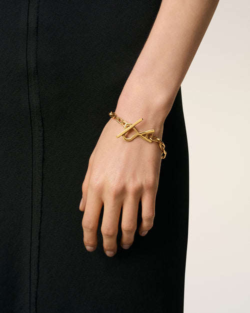                             Gehämmertes Ami De Coeur Armband aus Messing in Gold - 3                         - Ami Paris