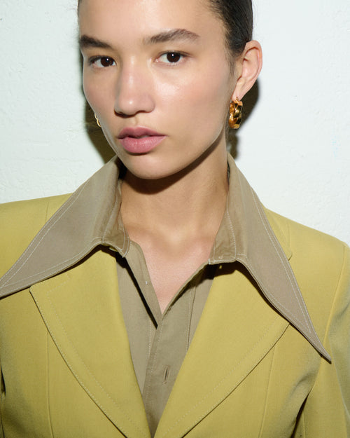 Gold Brass Tresse Hoops - 9 - Ami Paris