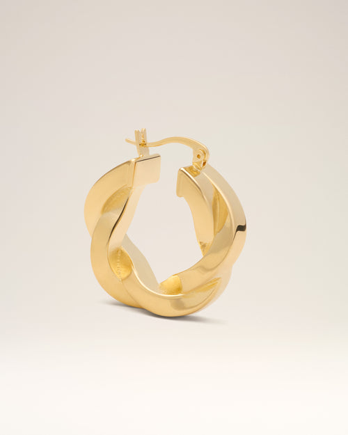 Gold Brass Tresse Hoops - 8 - Ami Paris