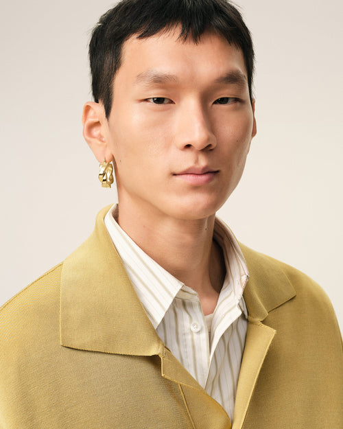 Gold Brass Tresse Hoops - 1 - Ami Paris