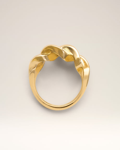                                 Anillo Tresse de latón dorado - 3                             - Ami Paris