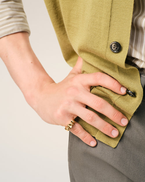Gold Brass Tresse Ring - 2 - Ami Paris