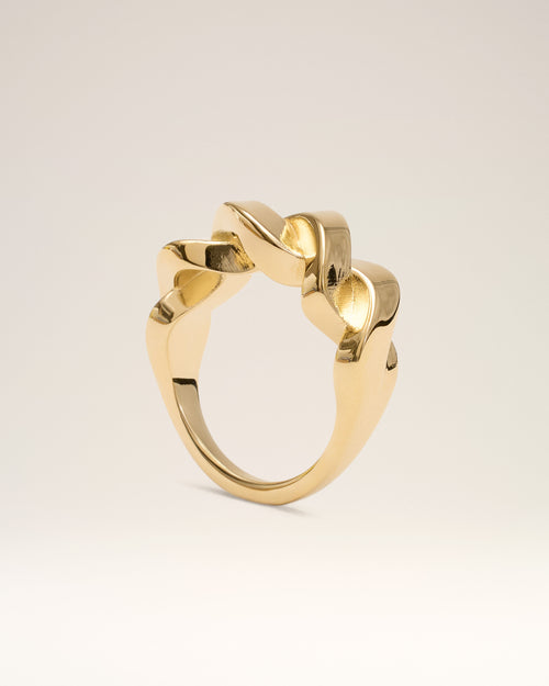 Gold Brass Tresse Ring - Woman - 8 - AMI Paris - Ami Paris