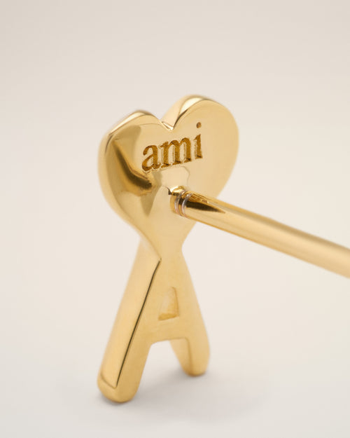 Pendientes Ami de Cœur martillados de latón dorado - 3 - Ami Paris