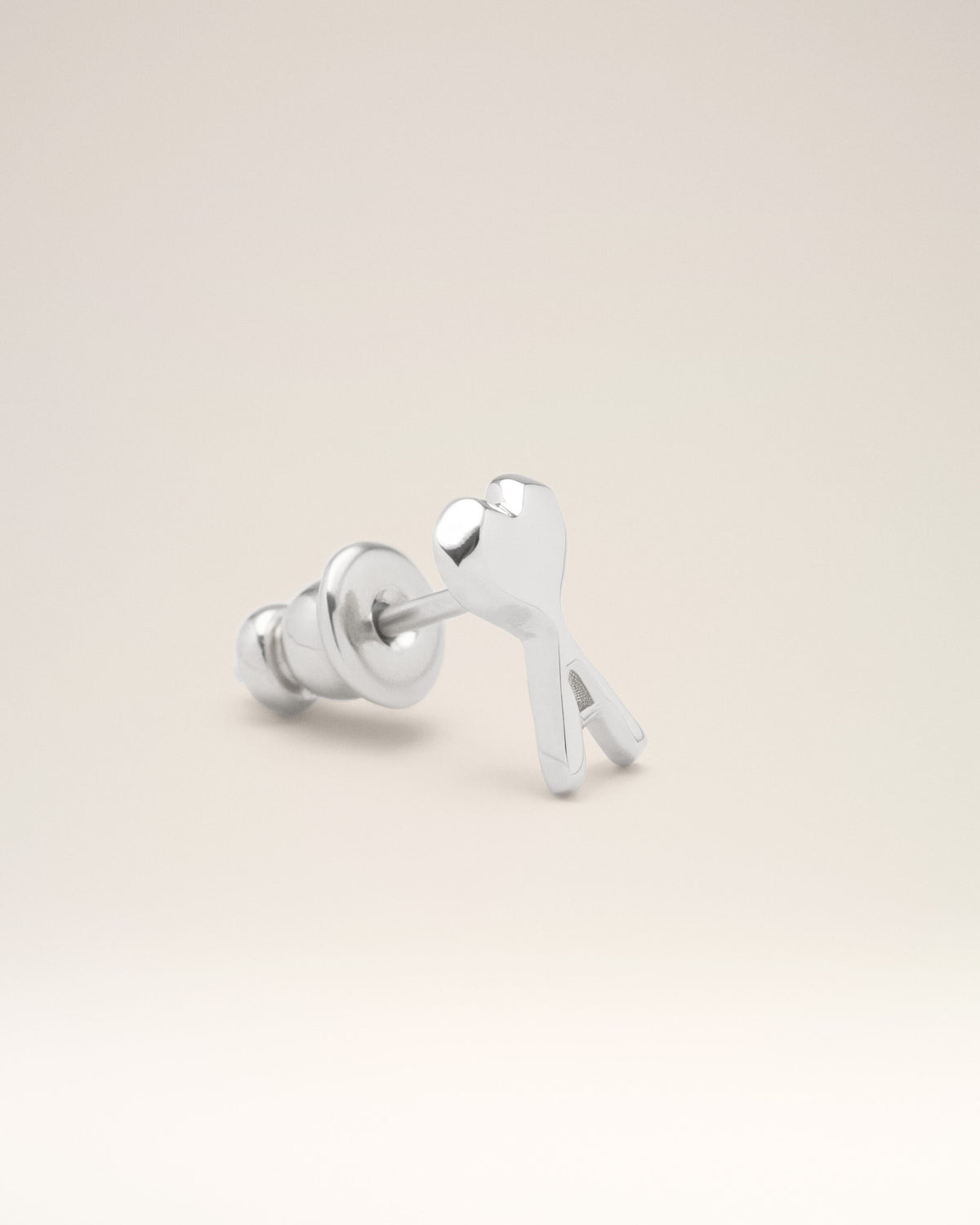 Pendientes Ami de Cœur martillados de latón plateado - 4
