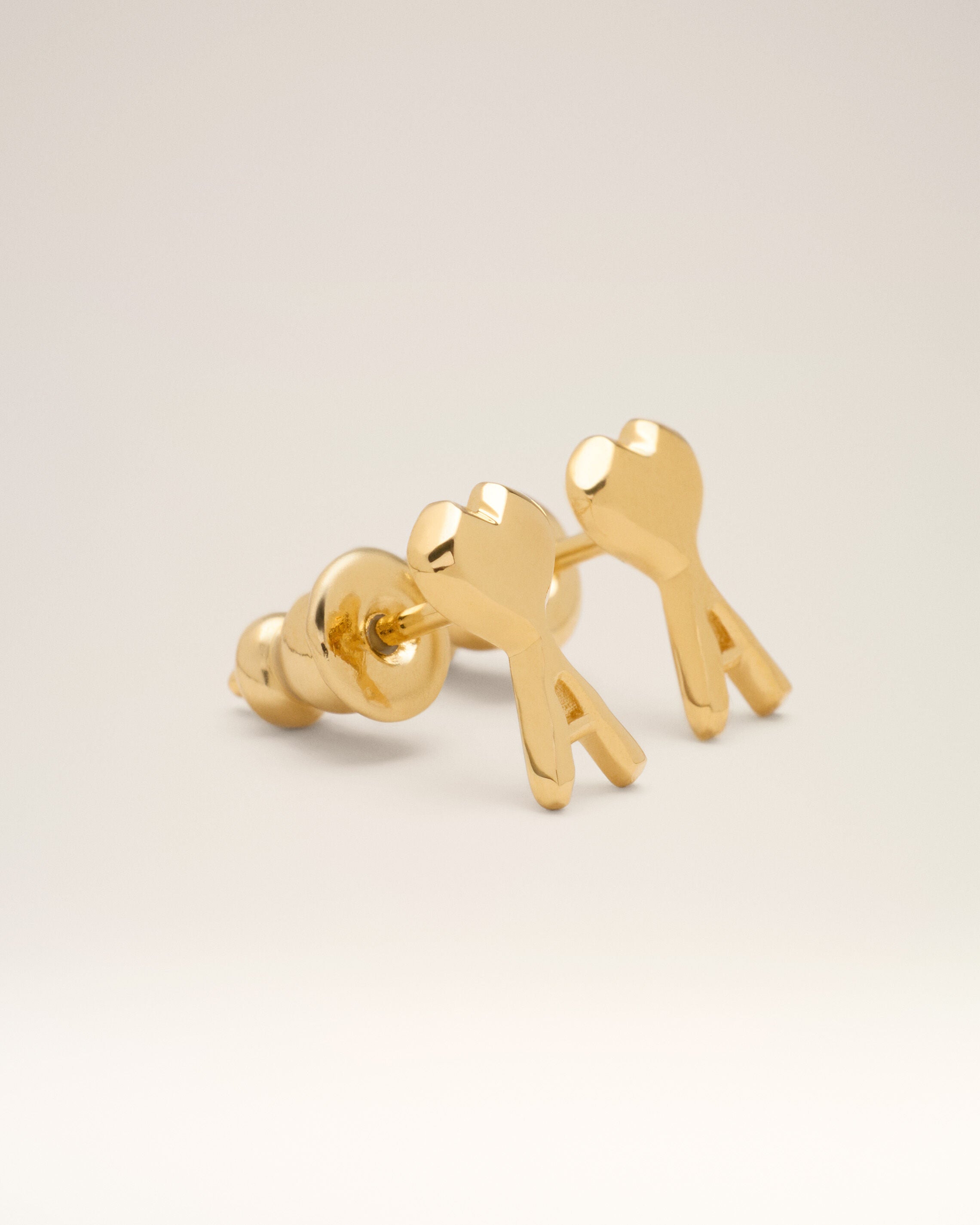 Gold Brass Ami De Coeur Hammered Earrings - 5