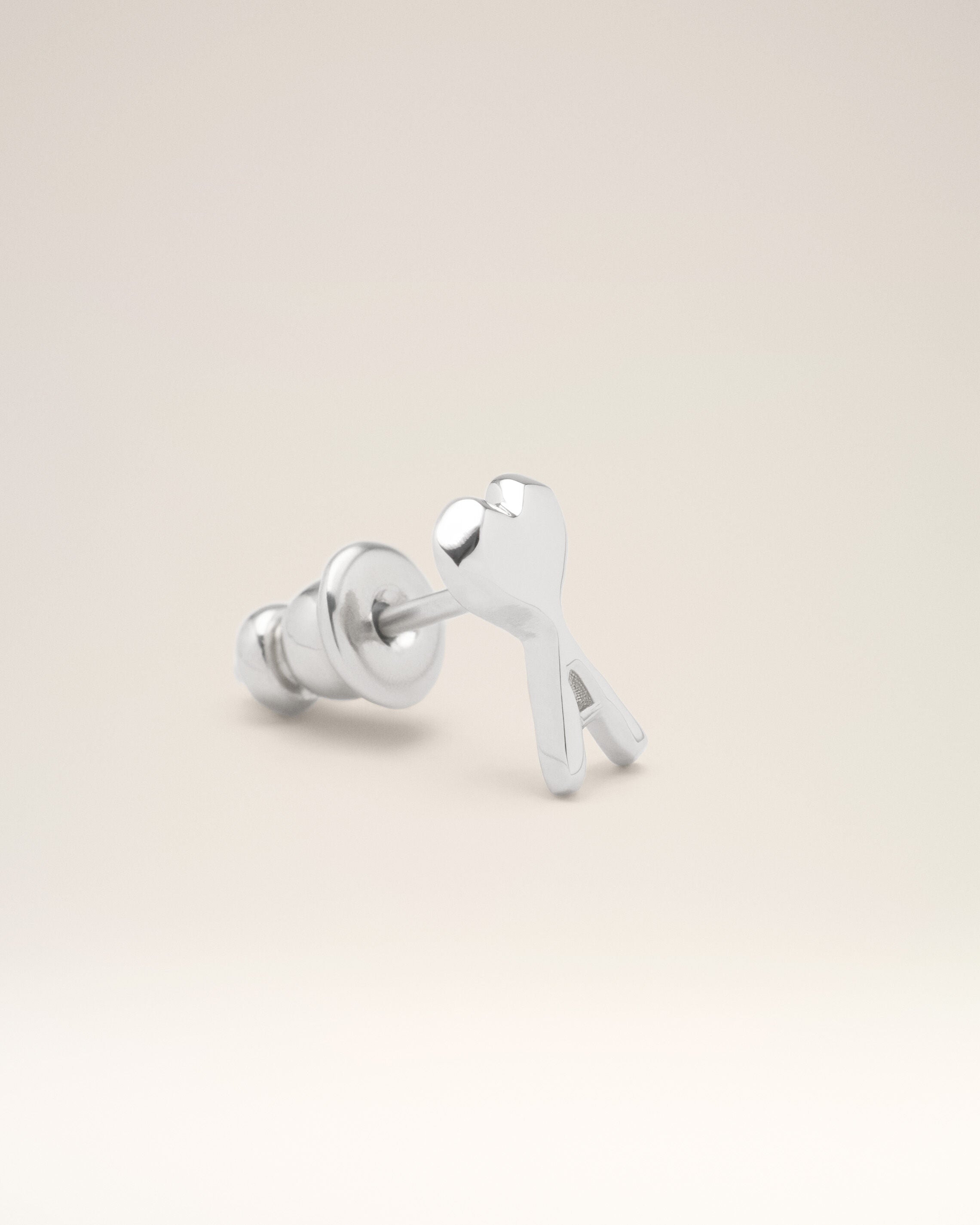 Pendientes Ami de Cœur martillados de latón plateado - 4