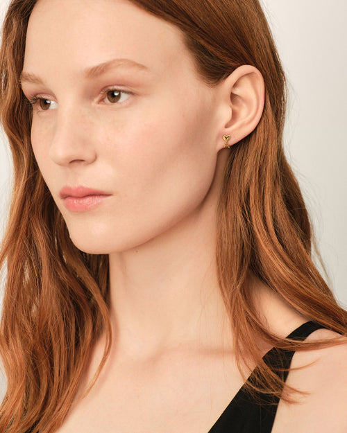 Boucles d'Oreilles Dorées Argentées Ami De Coeur en Laiton - Femme - 6 - AMI Paris - Ami Paris