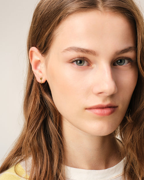                                     Boucles d'Oreilles Dorées Argentées Ami De Coeur en Laiton - 3                                 - Ami Paris