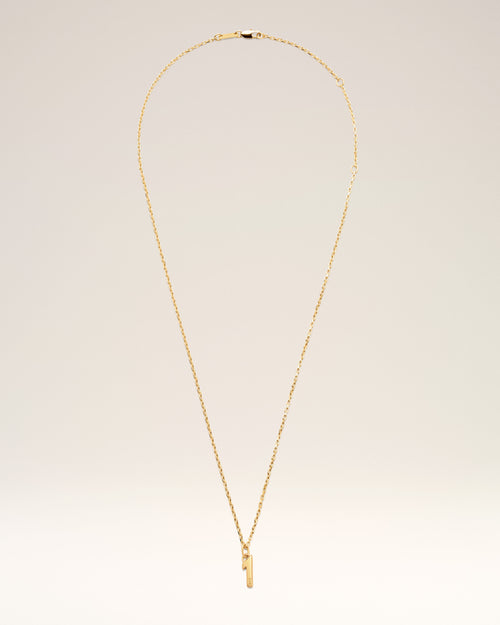 Collar con colgante "1" martillado de latón dorado - Hombre - 1 - AMI Paris - Ami Paris