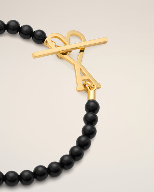 Bracelet Perles D'été Noir Ami de Coeur Doré en Laiton - 3 - Ami Paris