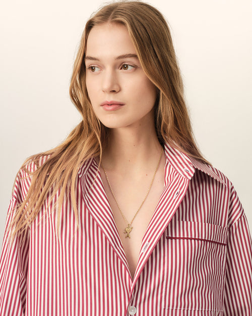                                 Gold brass necklace with hammered Ami de Coeur arrow - 3                             - Ami Paris
