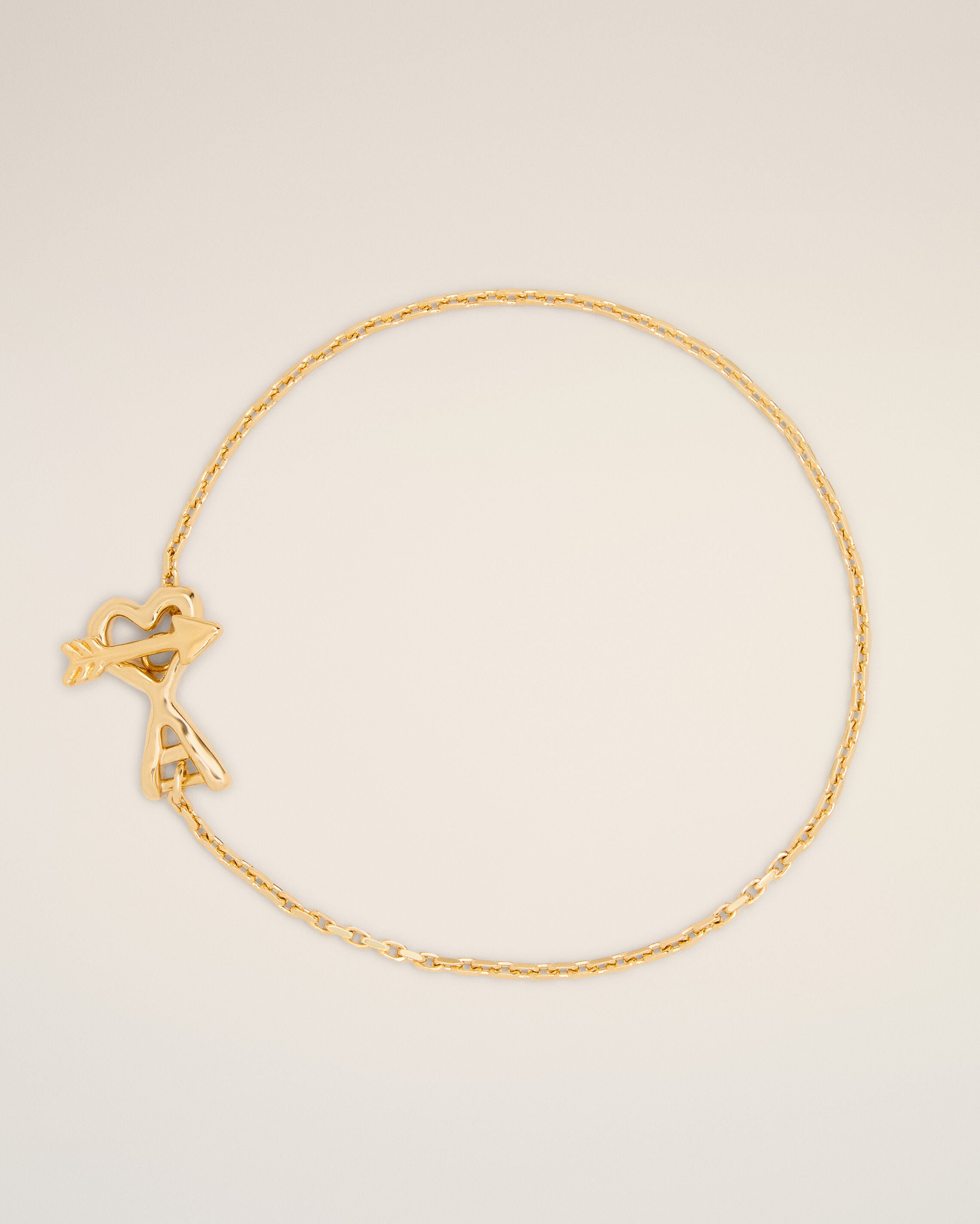 Bracelet doré en laiton Ami de Coeur flèche martelé - 1