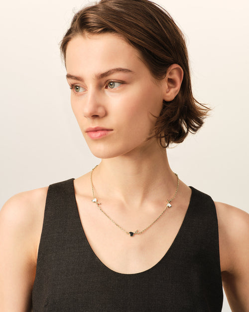 Collar Ami de Cœur martillado de latón dorado - Mujer - 5 - AMI Paris - Ami Paris